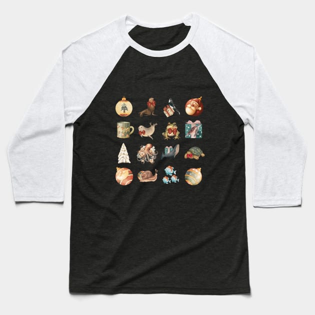 Festive Creativity  in the aquatic world Baseball T-Shirt by Gatofiero